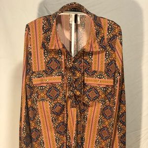 BCBGMAXAZRIA long sleeve print shirt